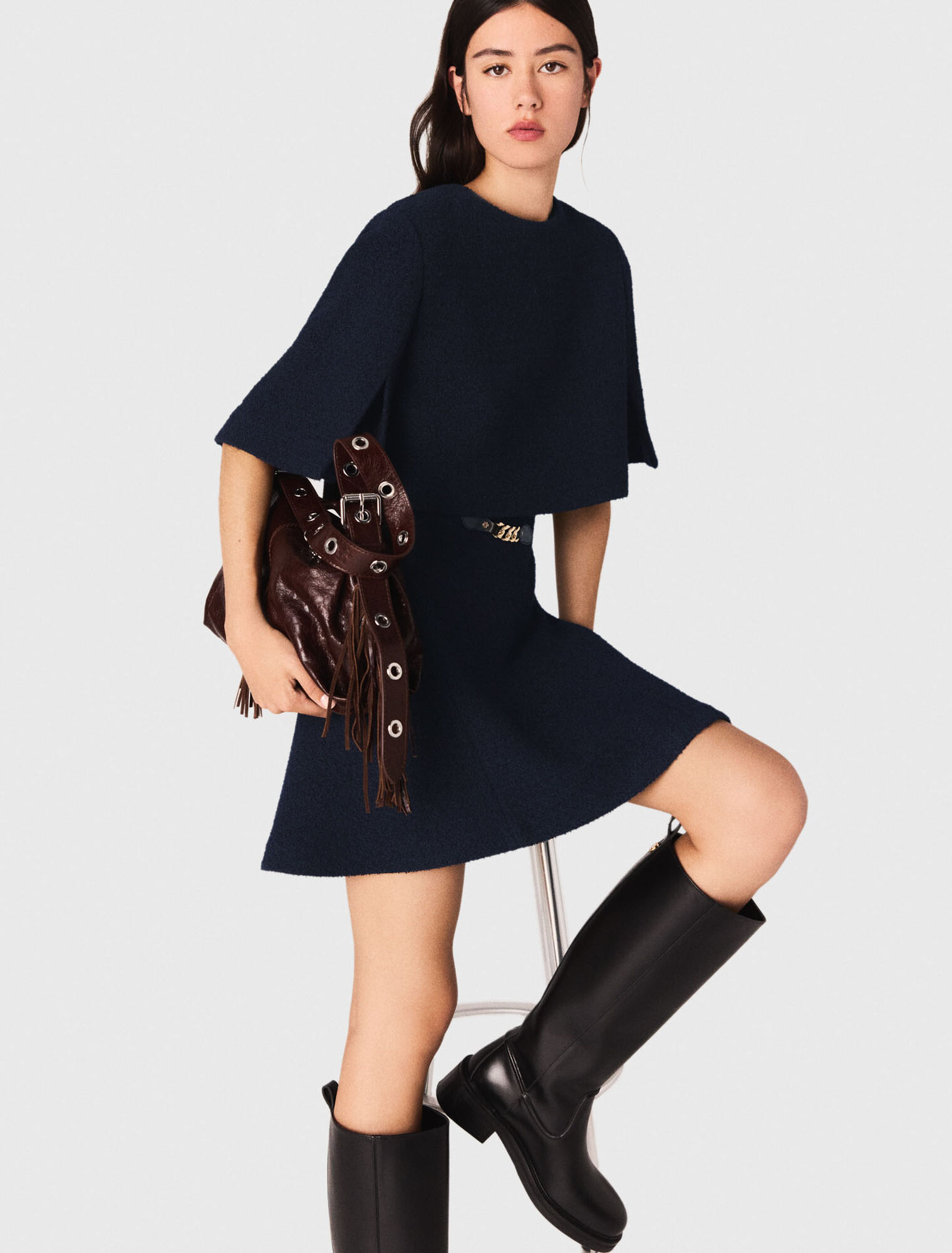 Bolso Miss M de cuero agrietado