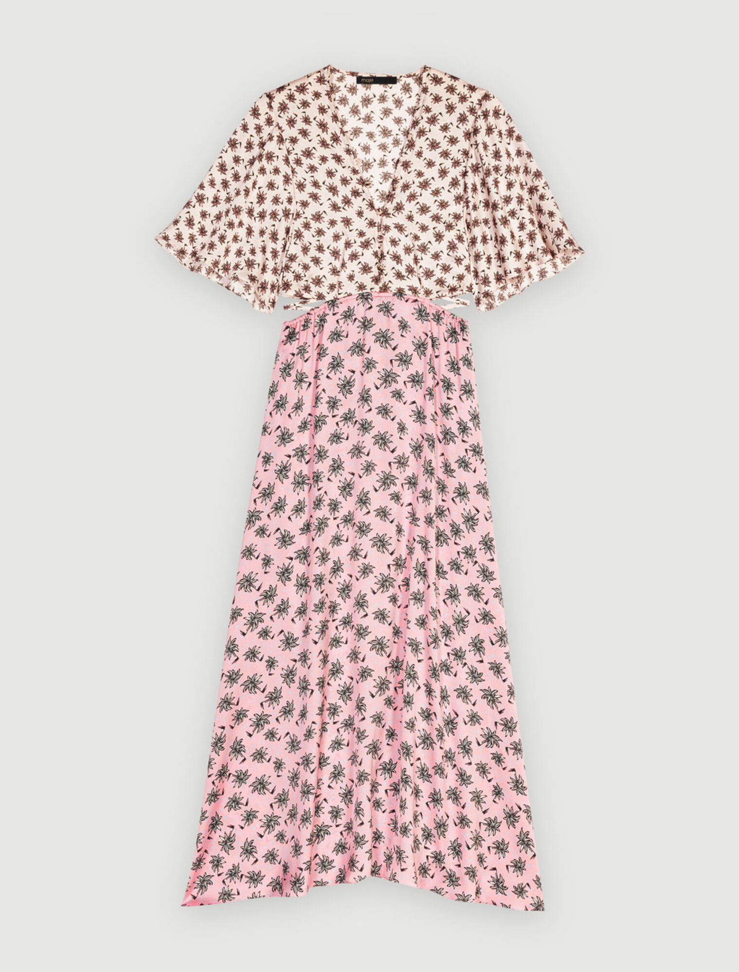 Vestido largo estampado palmeras