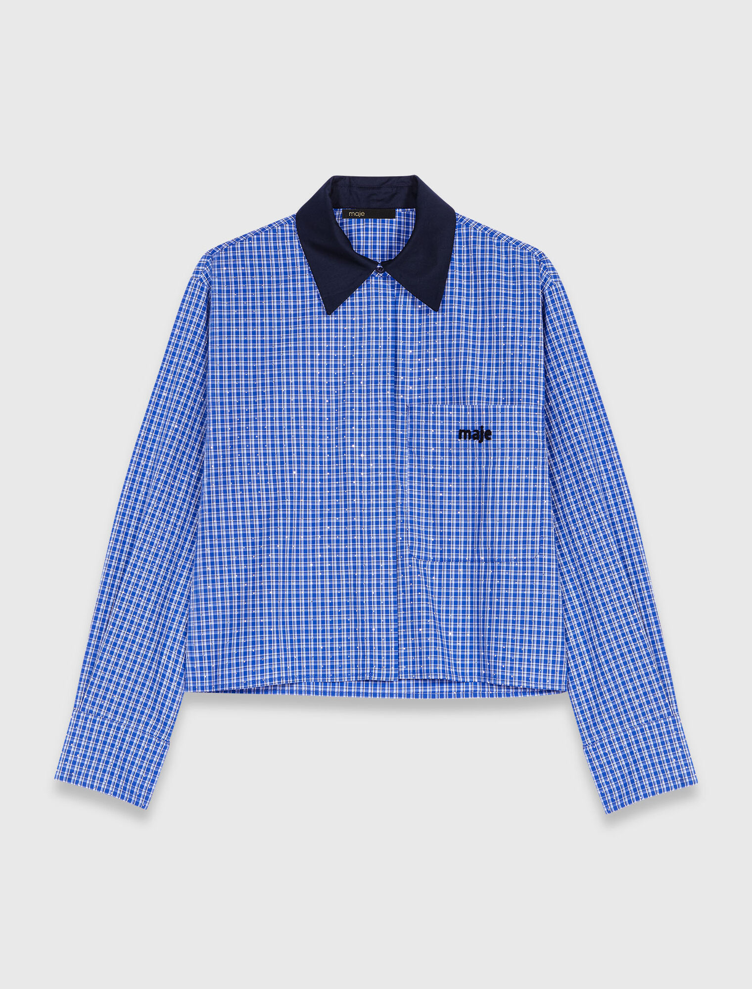Camisa con strass y cuello extraíble