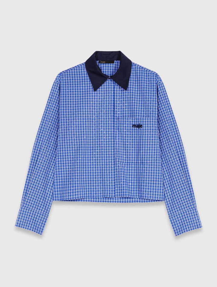 Camisa con strass y cuello extraíble