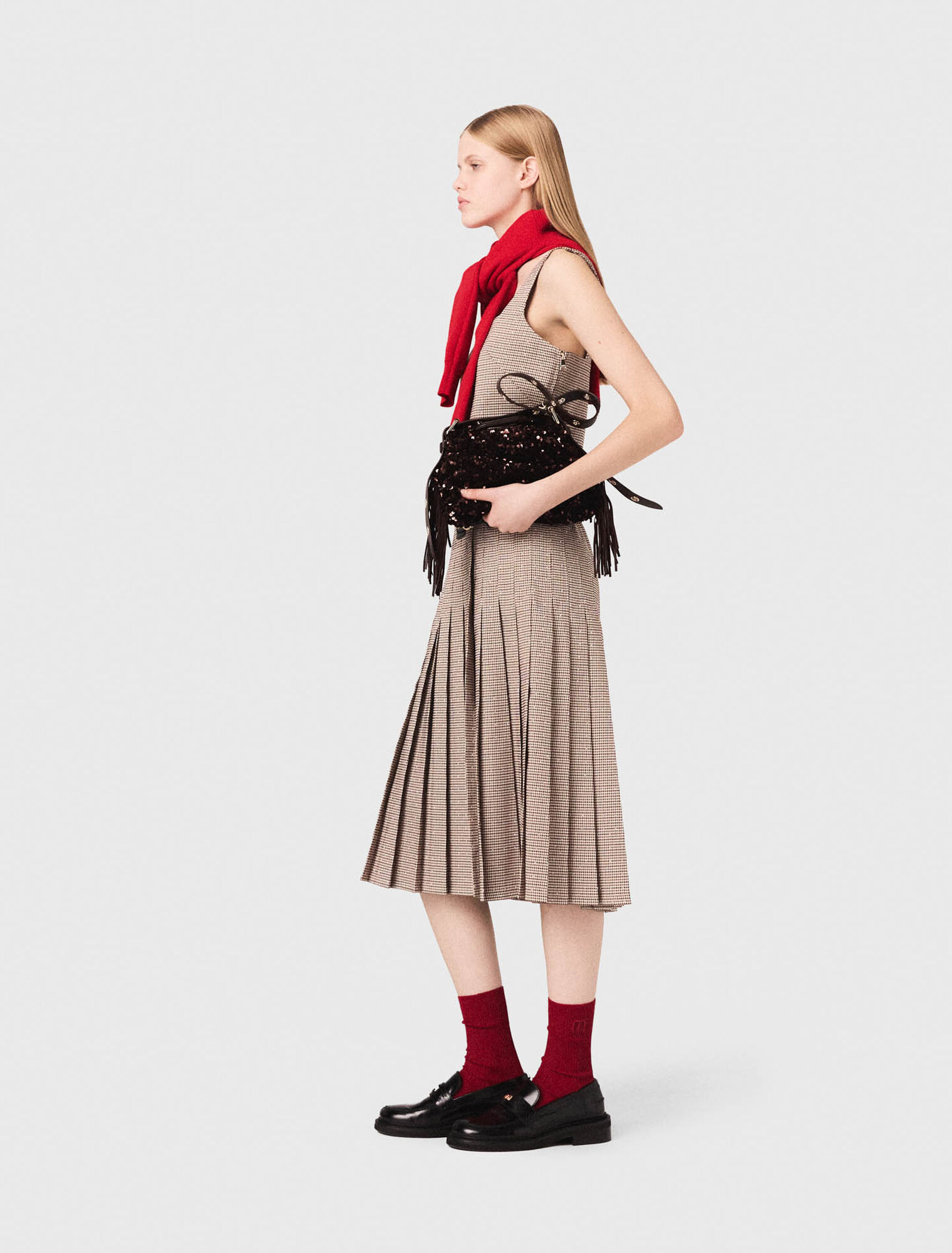 Top de cuadros con strass y tirantes