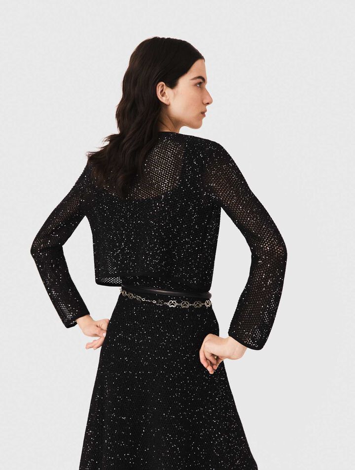 C&aacute;rdigan de punto con strass