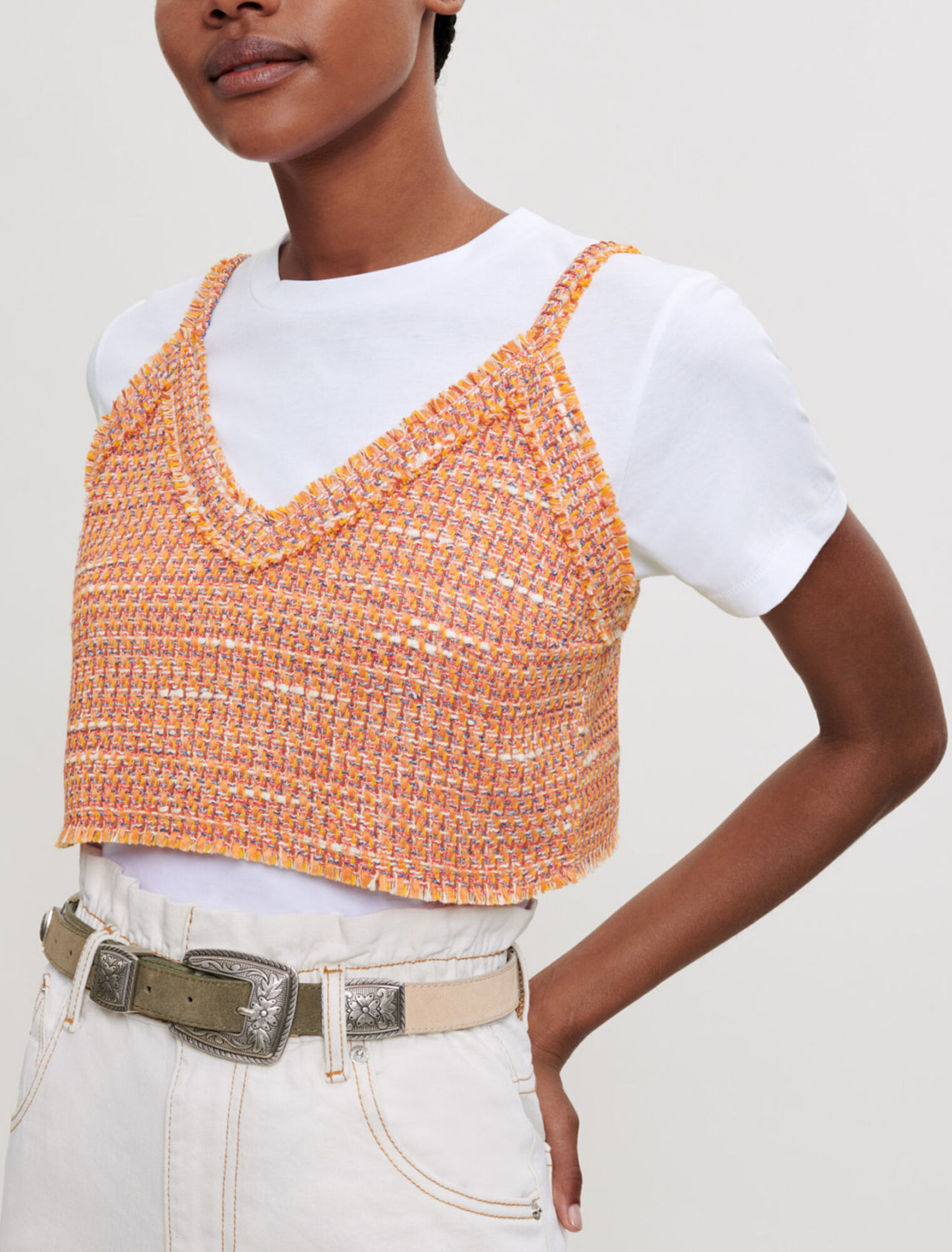 Camiseta de jersey y tweed