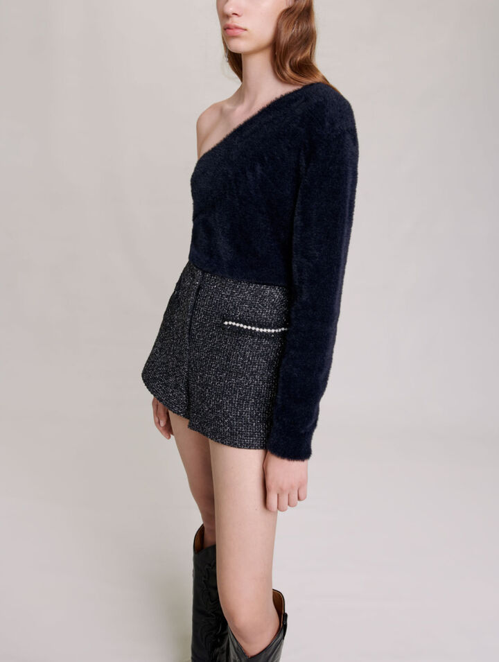 Pantalón de tweed con lentejuelas