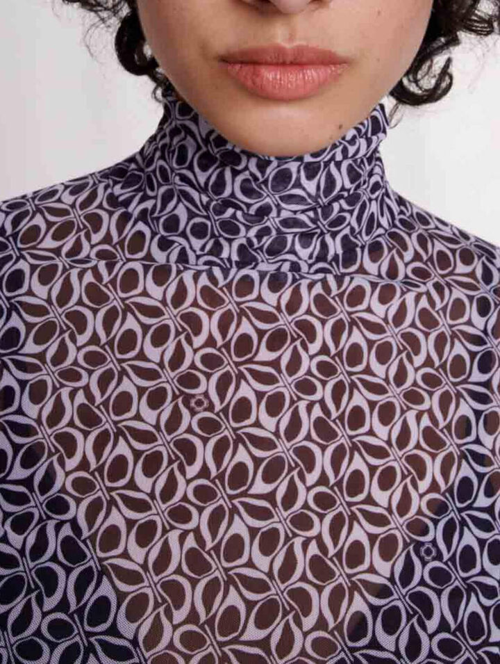 Top semitransparente con motivo