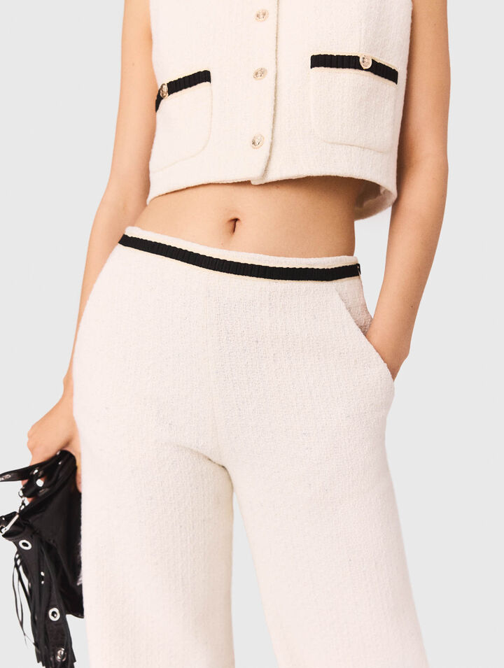 Pantalón anchos efecto tweed