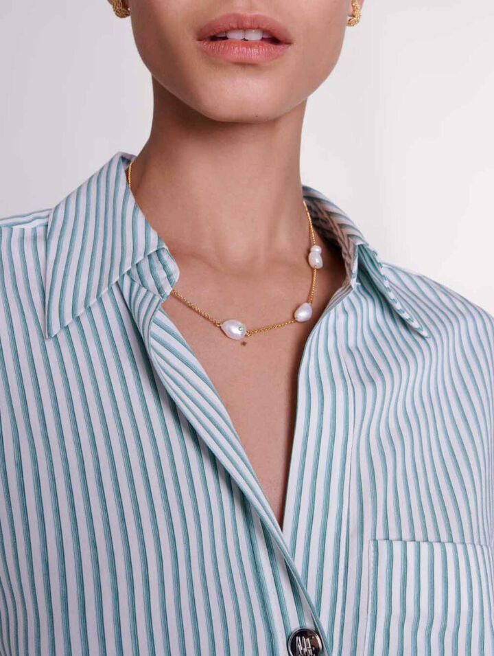 Vestido camisero de rayas