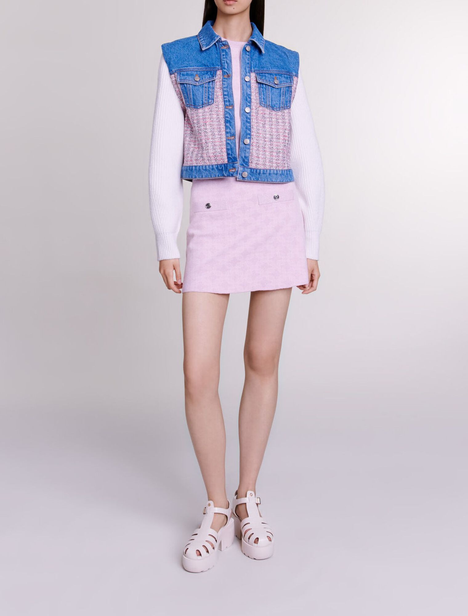 Falda de punto jacquard