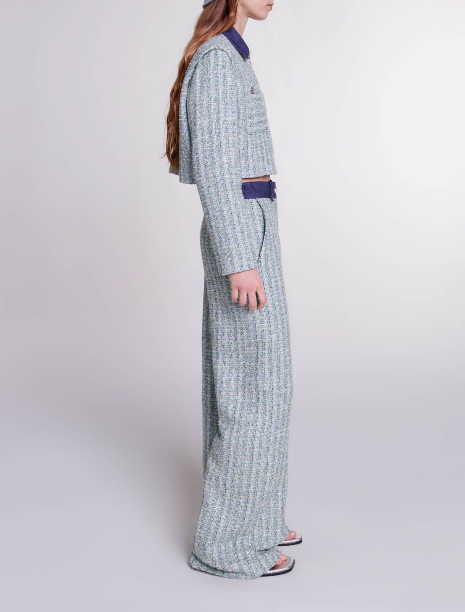 Pantalón ancho de tweed