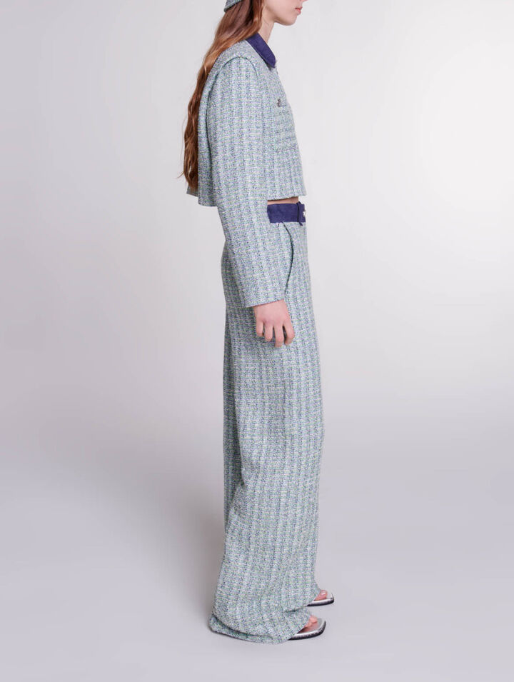 Pantalón ancho de tweed