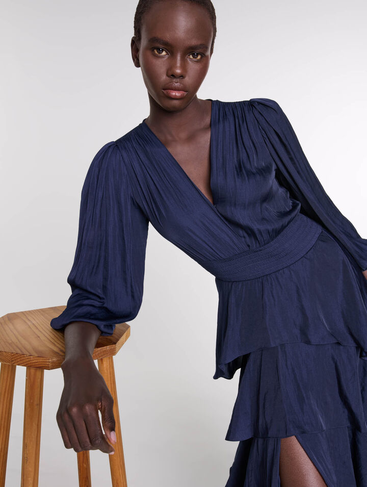 Vestido largo con volantes