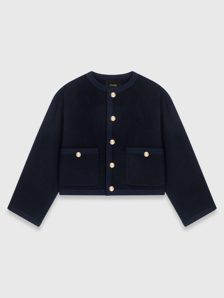 Chaqueta doble cara, gal&oacute;n trenzado