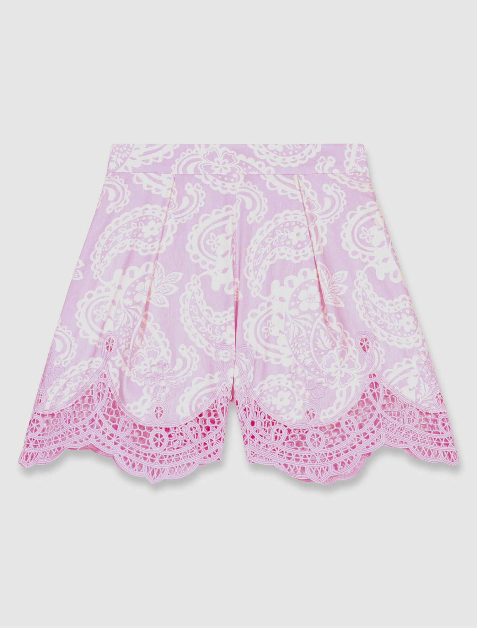 Pantalón corto estampado de lino