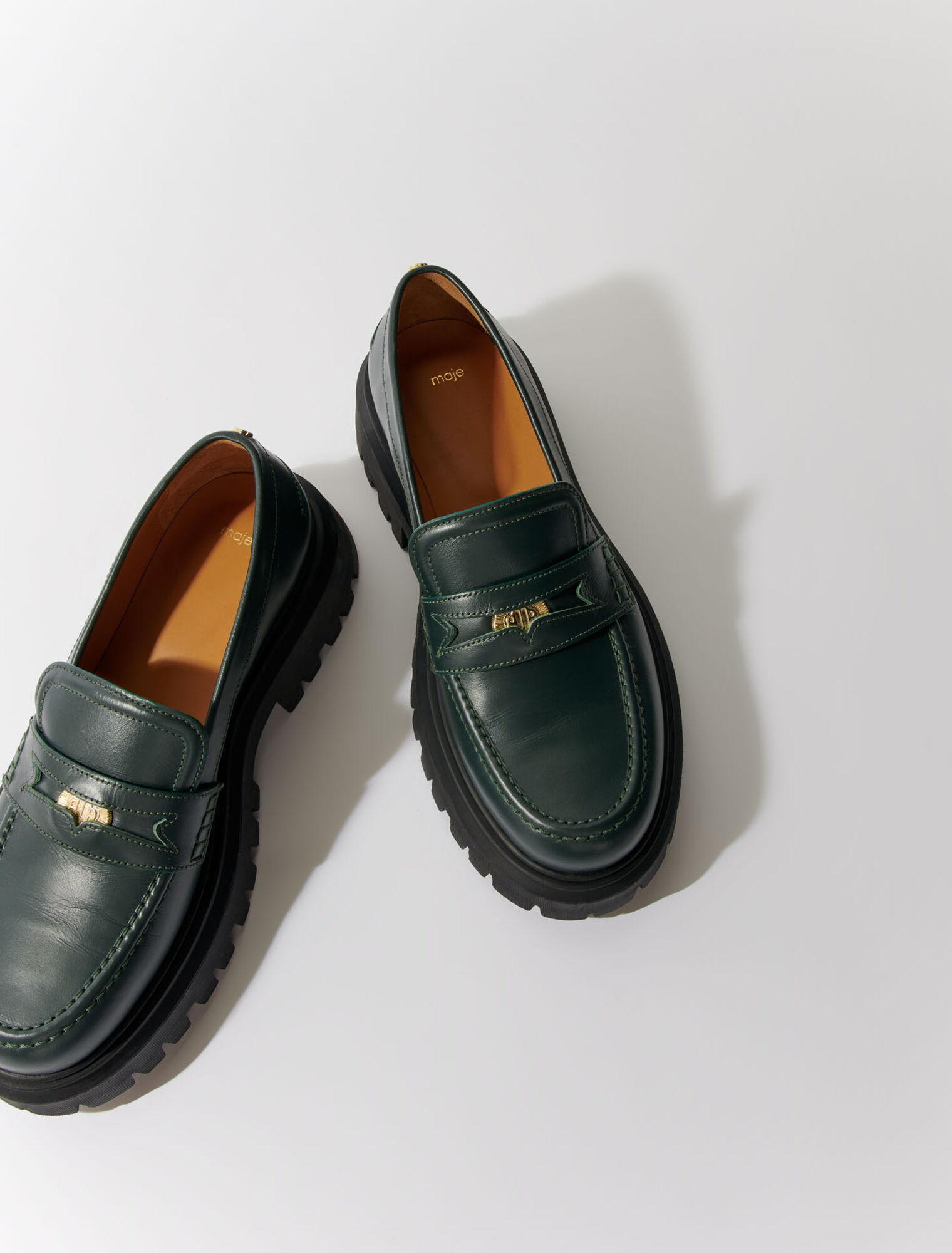 Mocasines de plataforma de piel