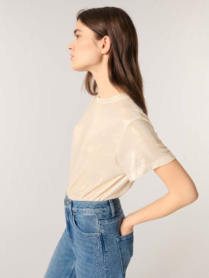 Camiseta de tejido lamé