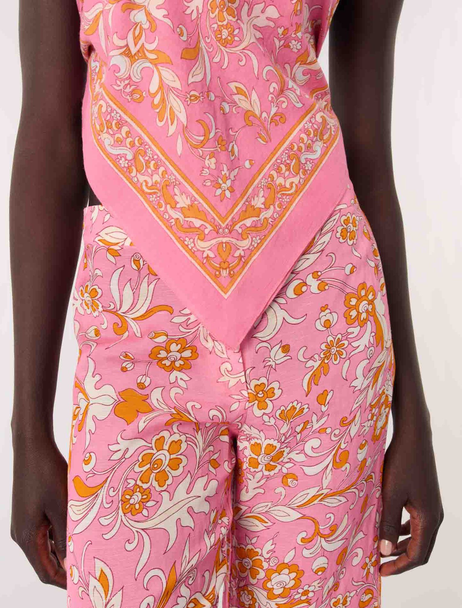 Pantalón de lino estampado