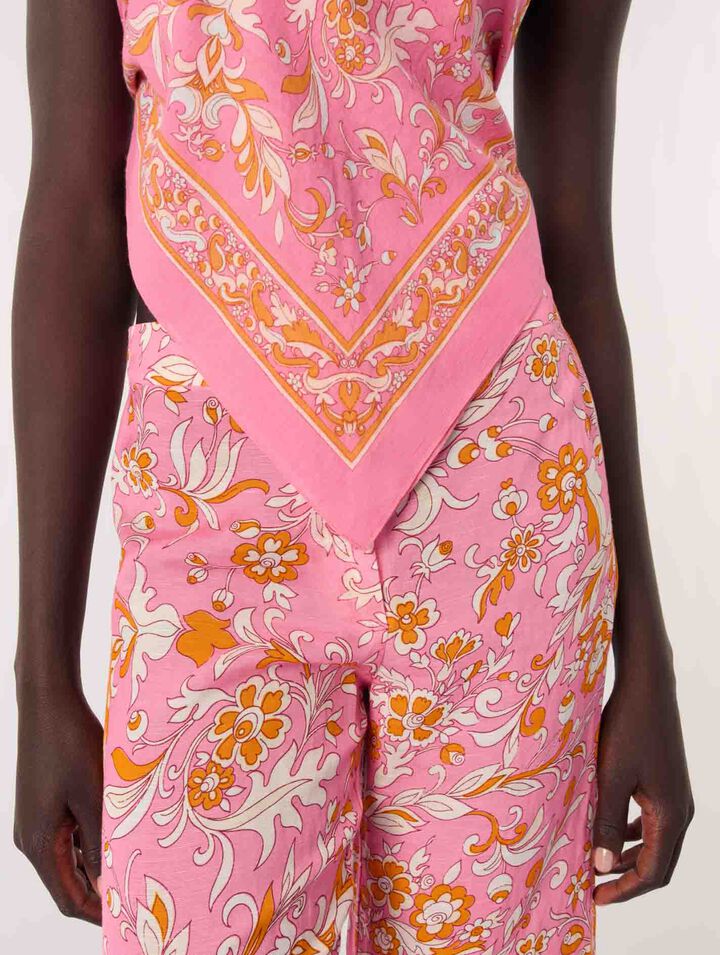 Pantalón de lino estampado