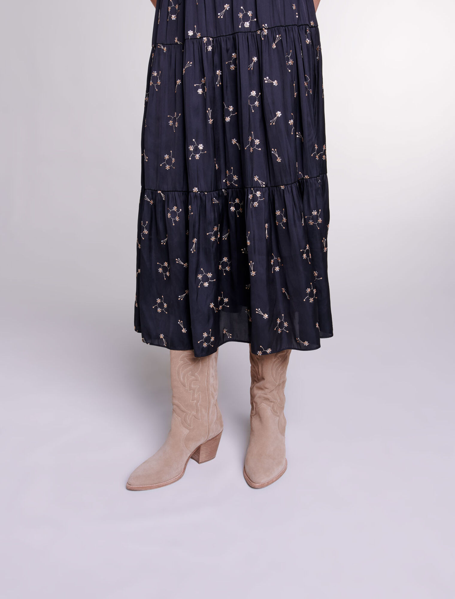Vestido largo con lentejuelas