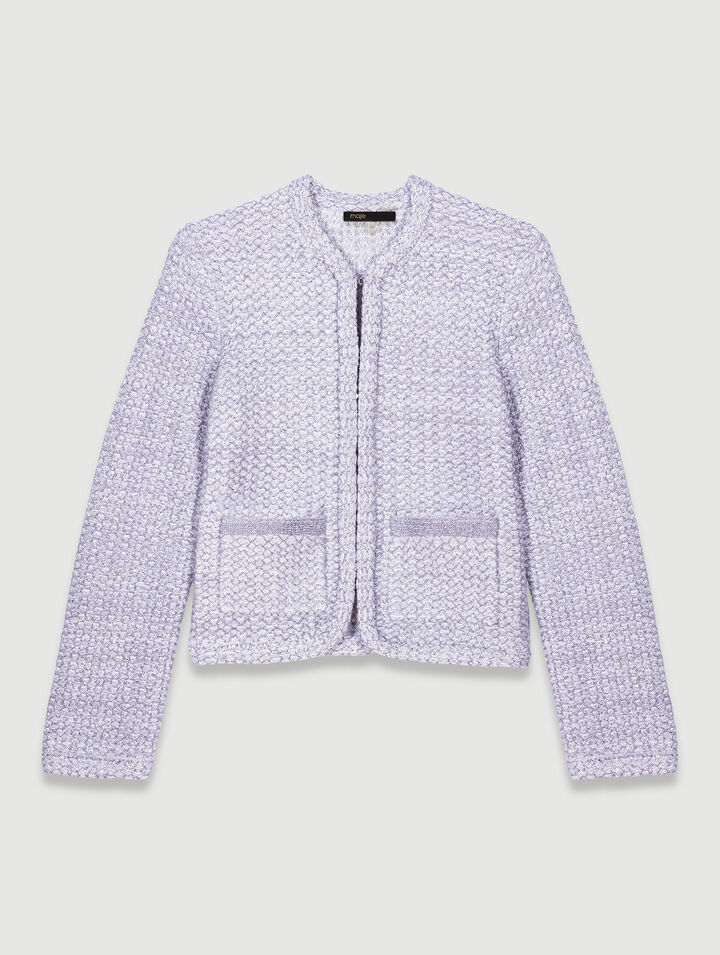 Cárdigan de punto efecto tweed