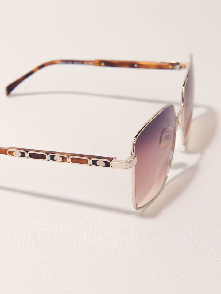 Gafas rectangulares en mezcla de metales