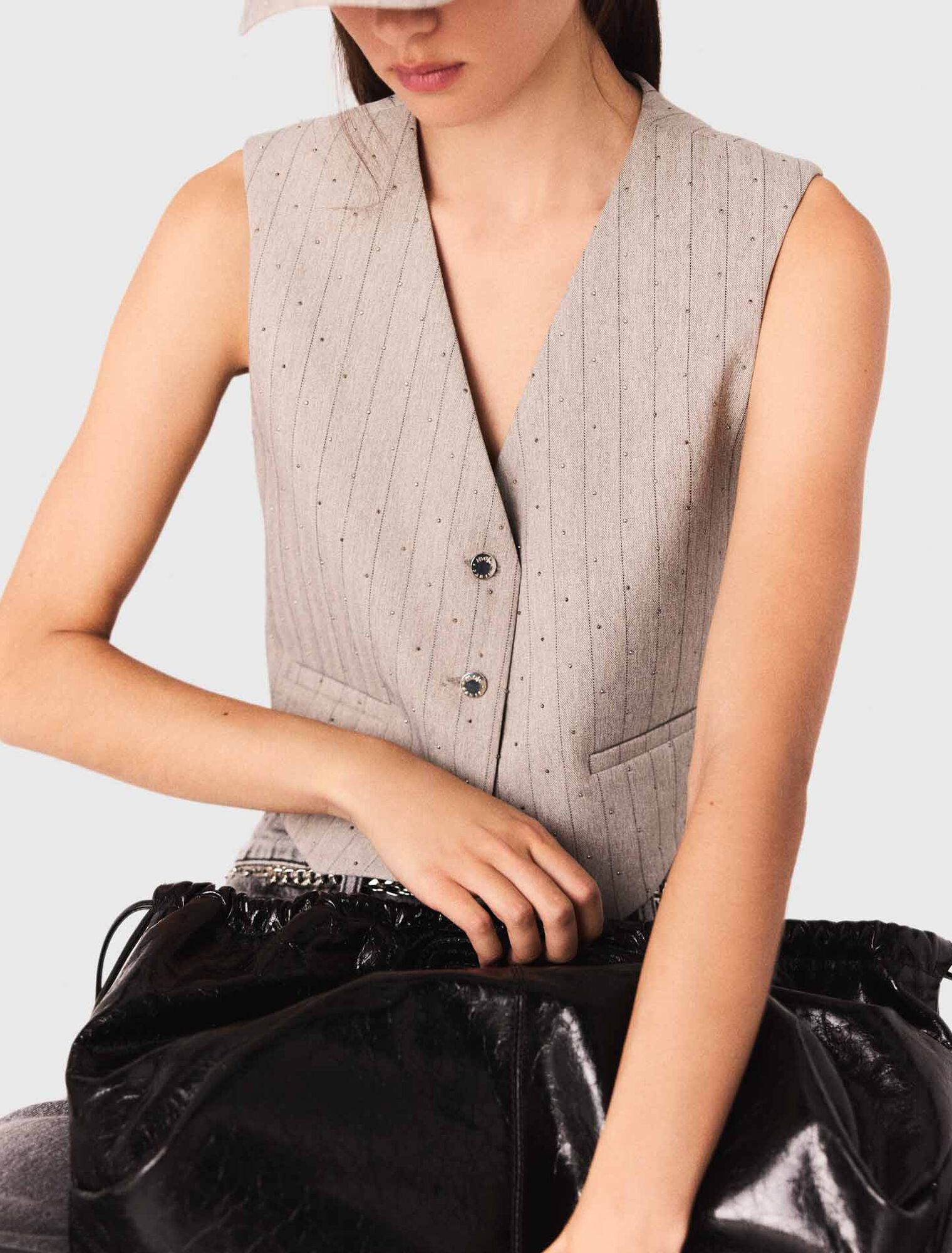 Chaqueta de traje con strass