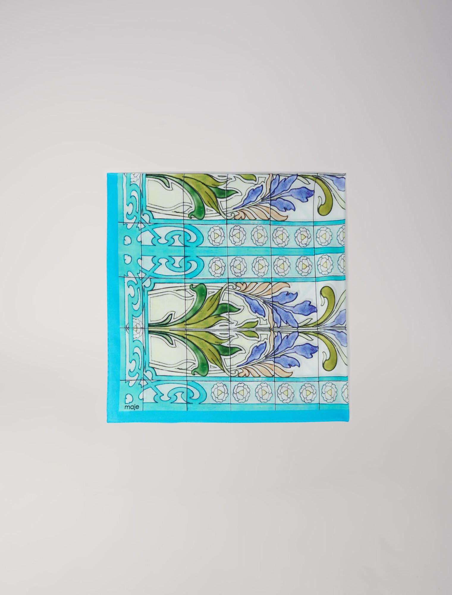 Pañuelo de seda estampado Mozaïque