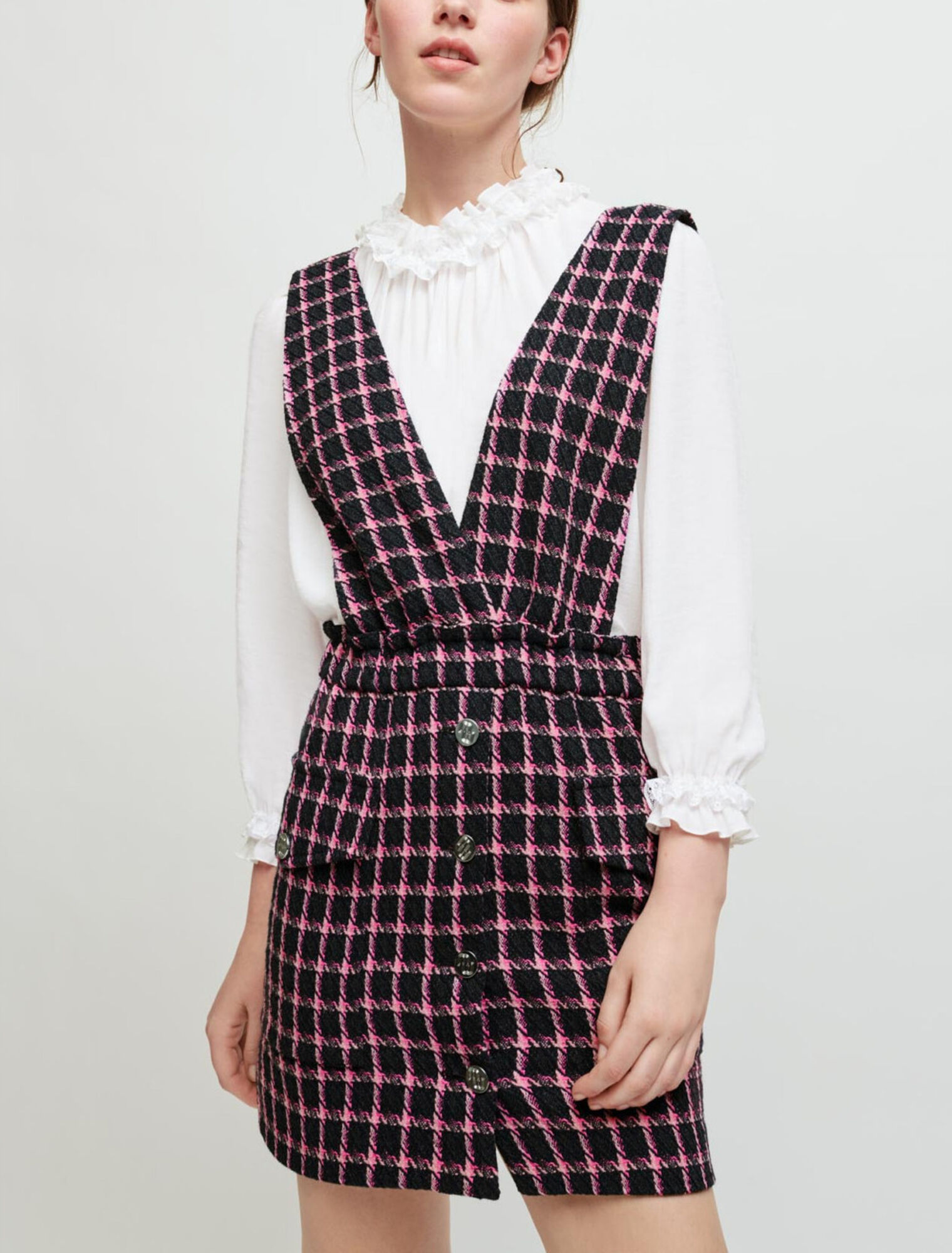 Vestido de cuadros sin tirantes