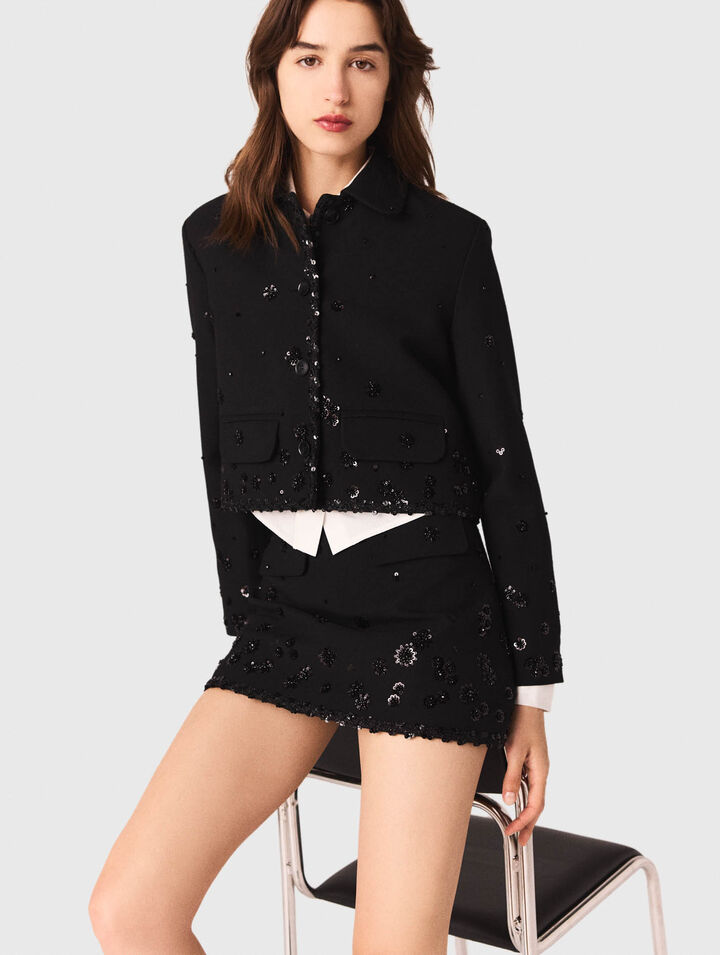 Chaqueta corta bordada