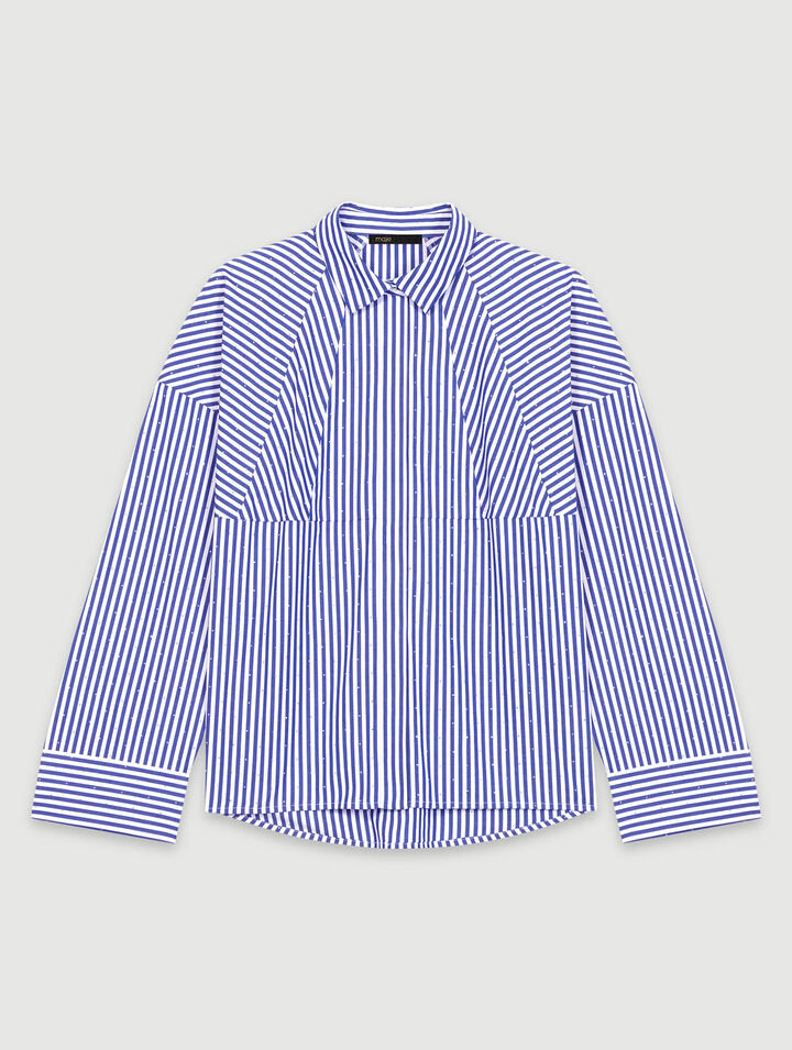 Camisa de rayas con pedrería
