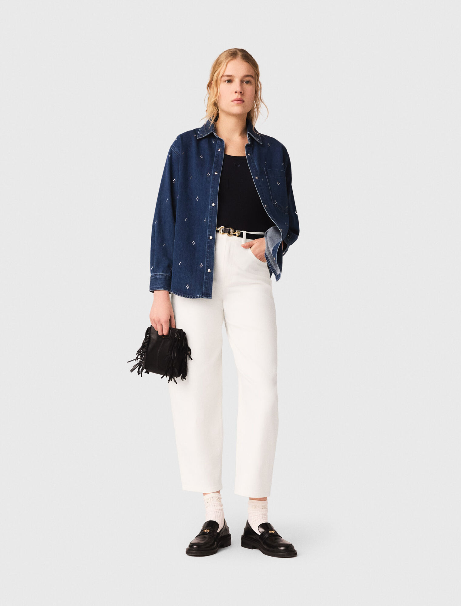 Camisa vaquera con strass