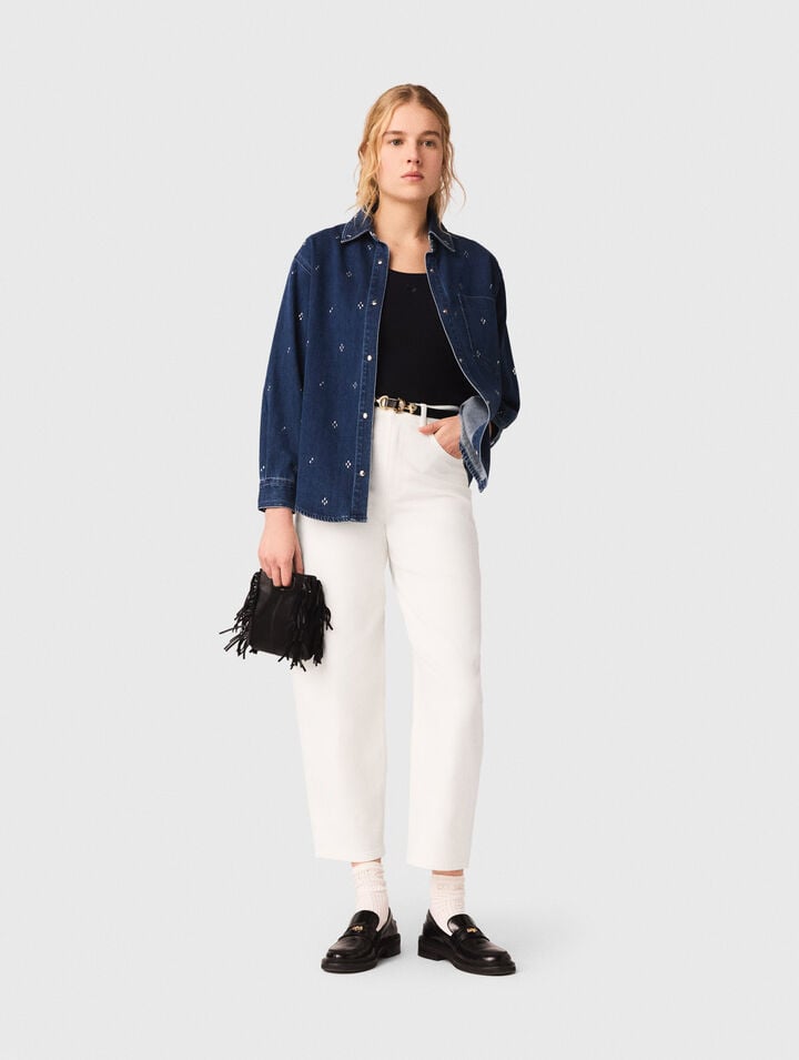 Camisa vaquera con strass