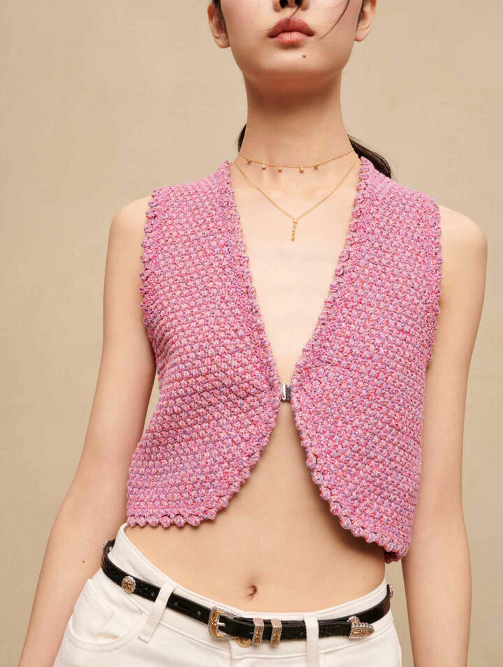 Top corto de tweed