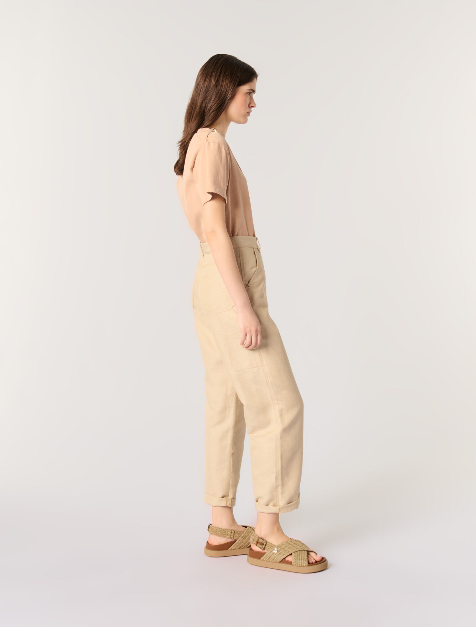 Sandalias planas efecto rafia