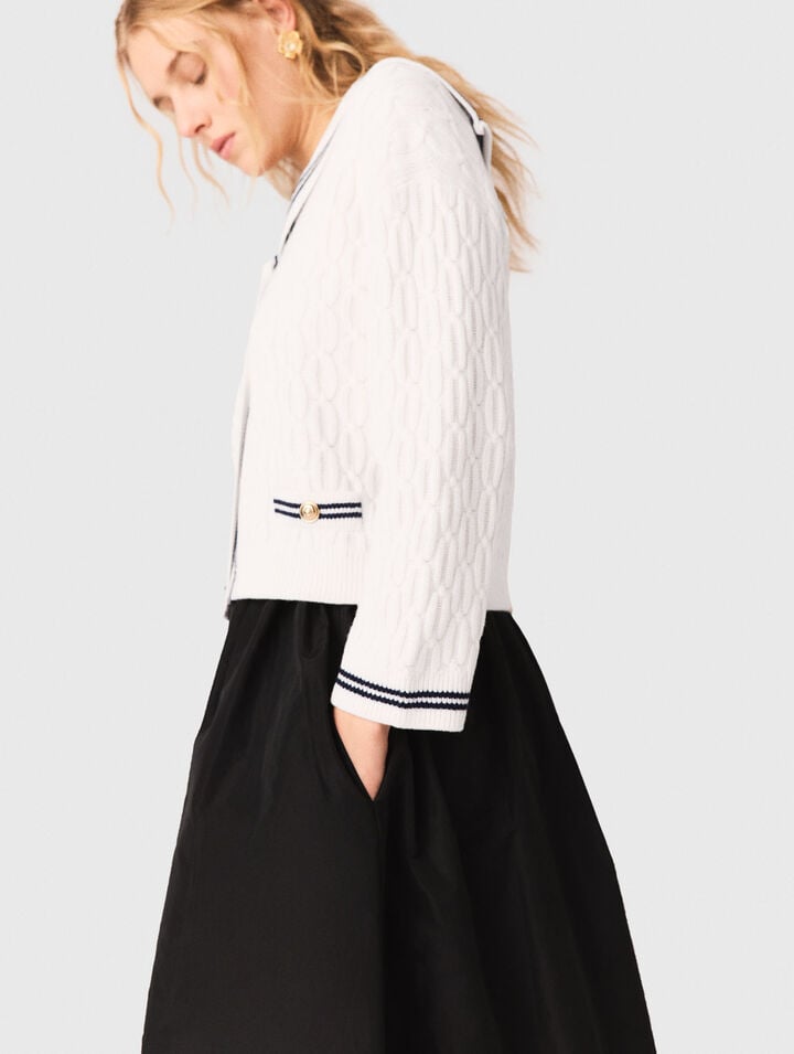 Falda larga con cintura en contraste