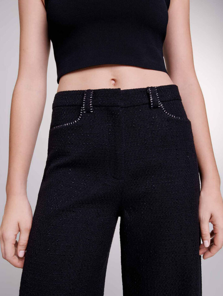 Pantalón ancho de tweed