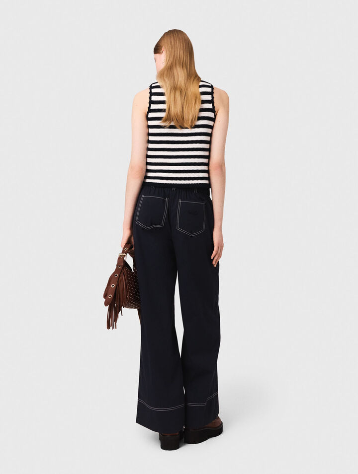 Pantalón algodón con cinturón cuero