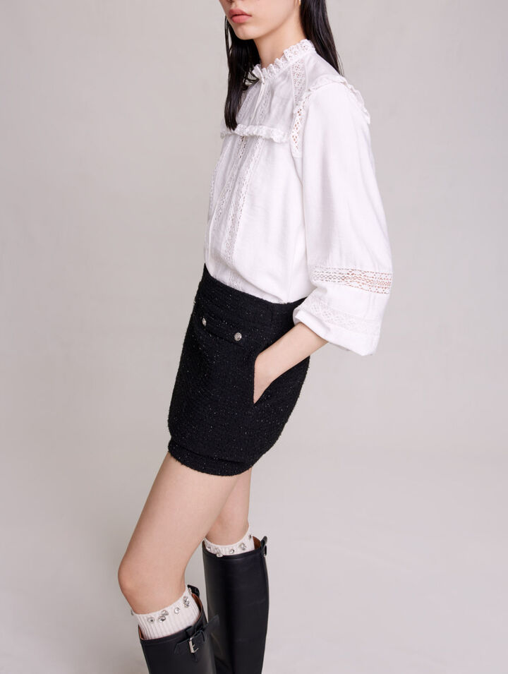 Pantalón corto de tweed
