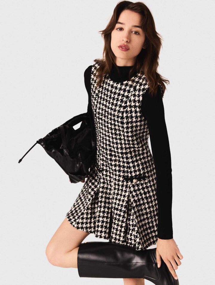 Vestido de tweed acampanado