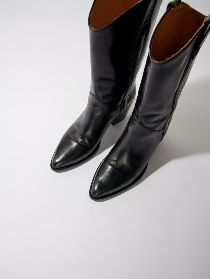 Botas de piel con tacón