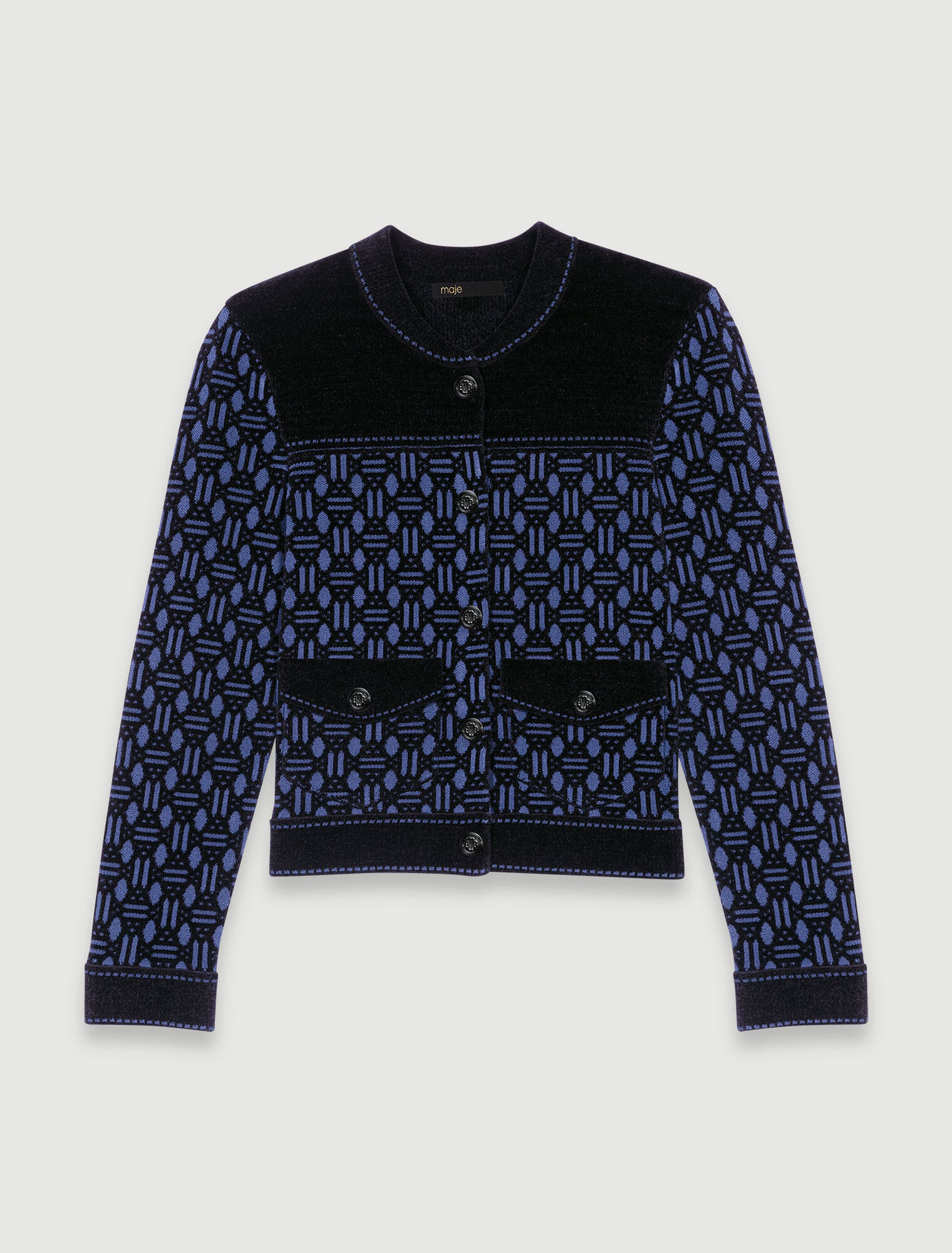 Chaqueta corta de dos materiales