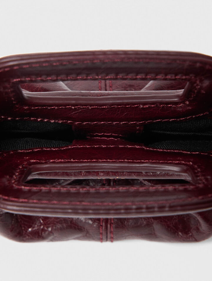 Mini clutch de cuero craquelado