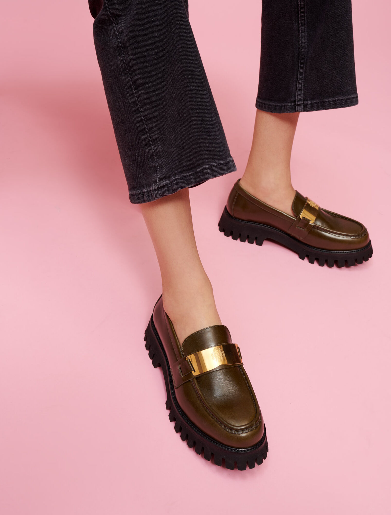 Mocasines de piel con plataforma