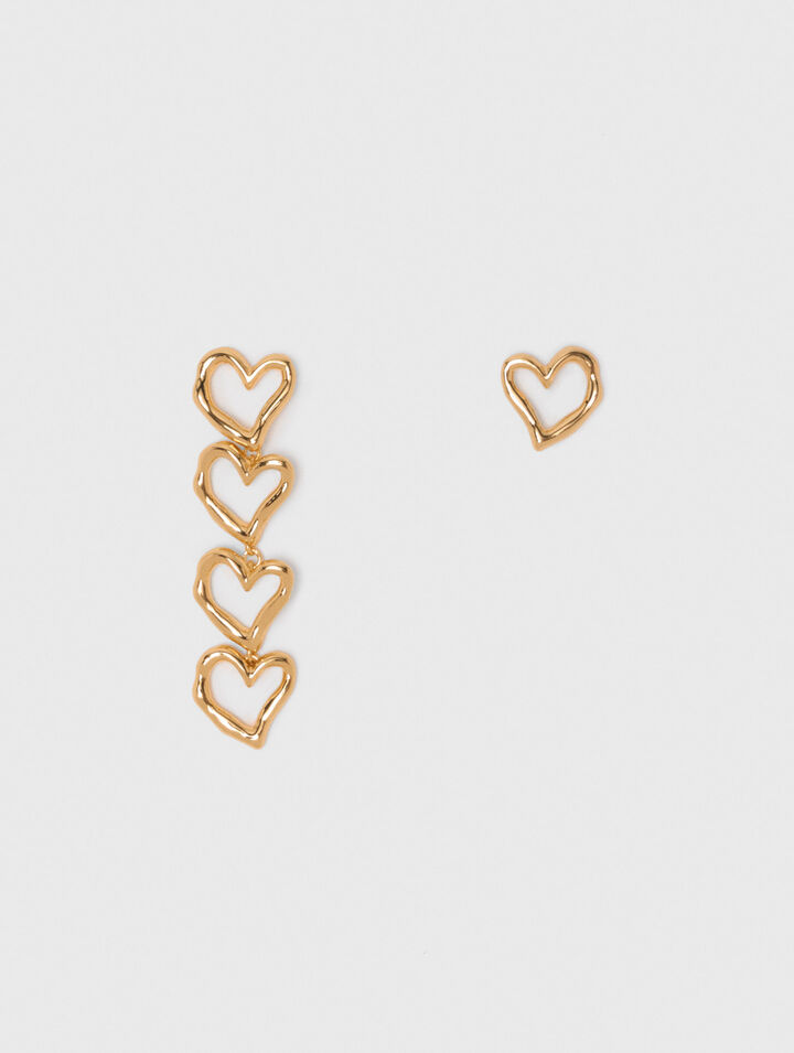 Pendientes de corazón asimétrico