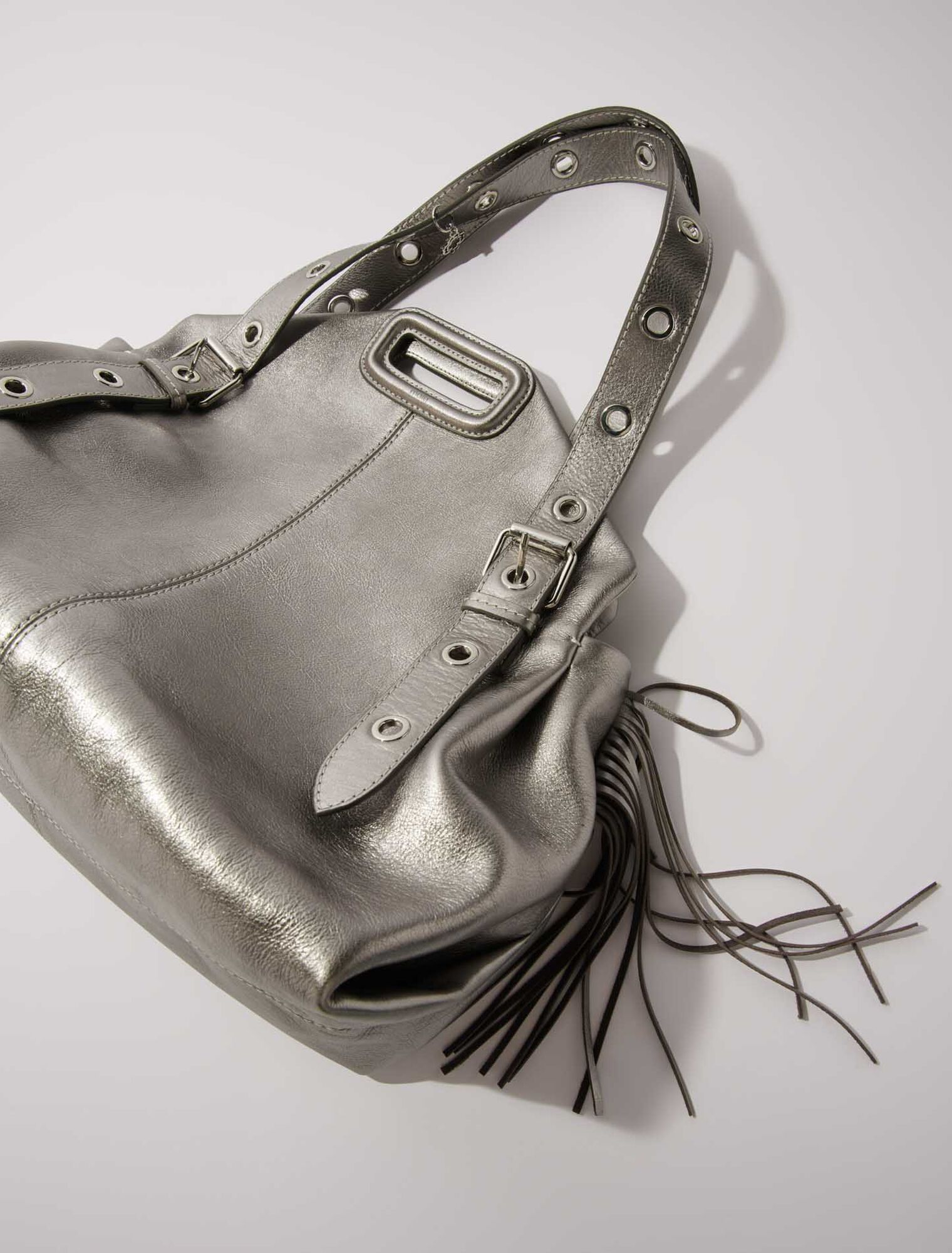 Bolso Miss M XL de cuero metalizado