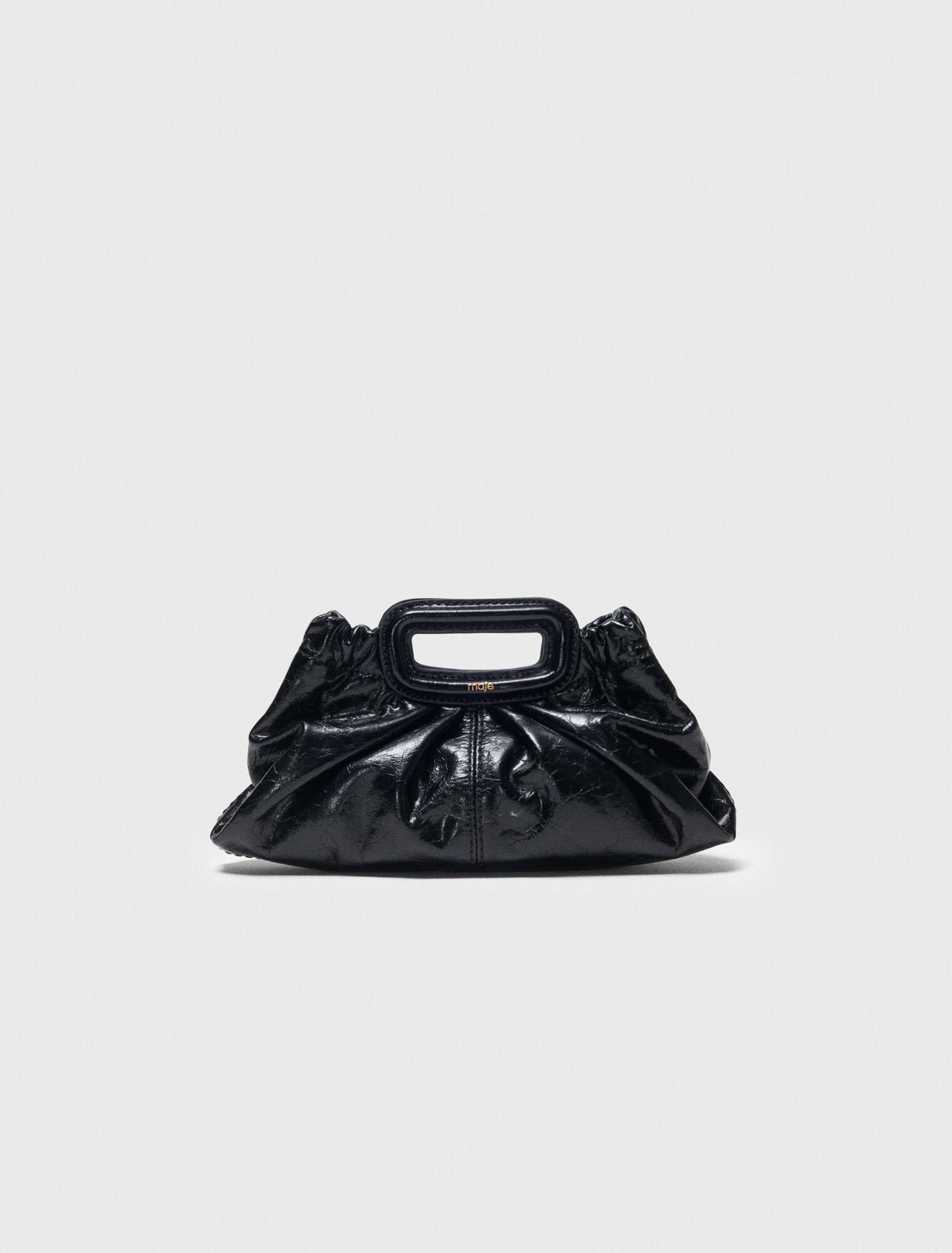 Mini clutch de cuero craquelado