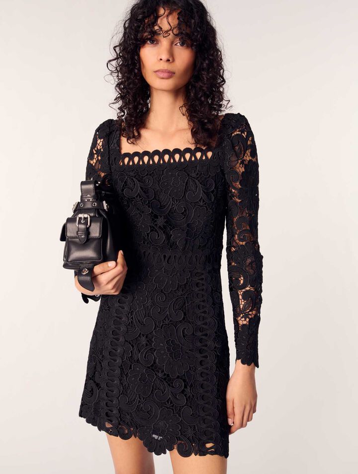Vestido corto de guipur