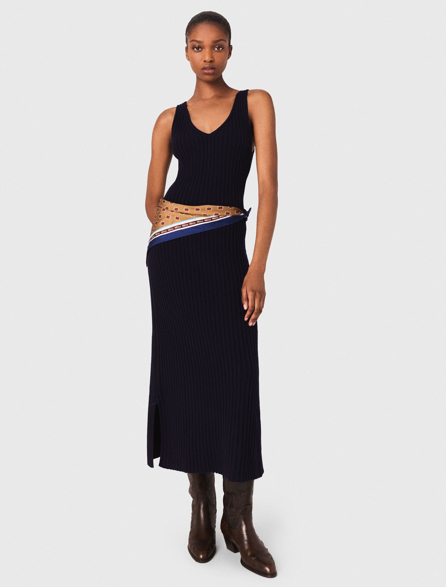Vestido de punto con jersey desmontable