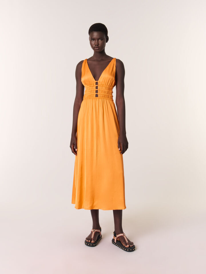 Vestido largo de rasete