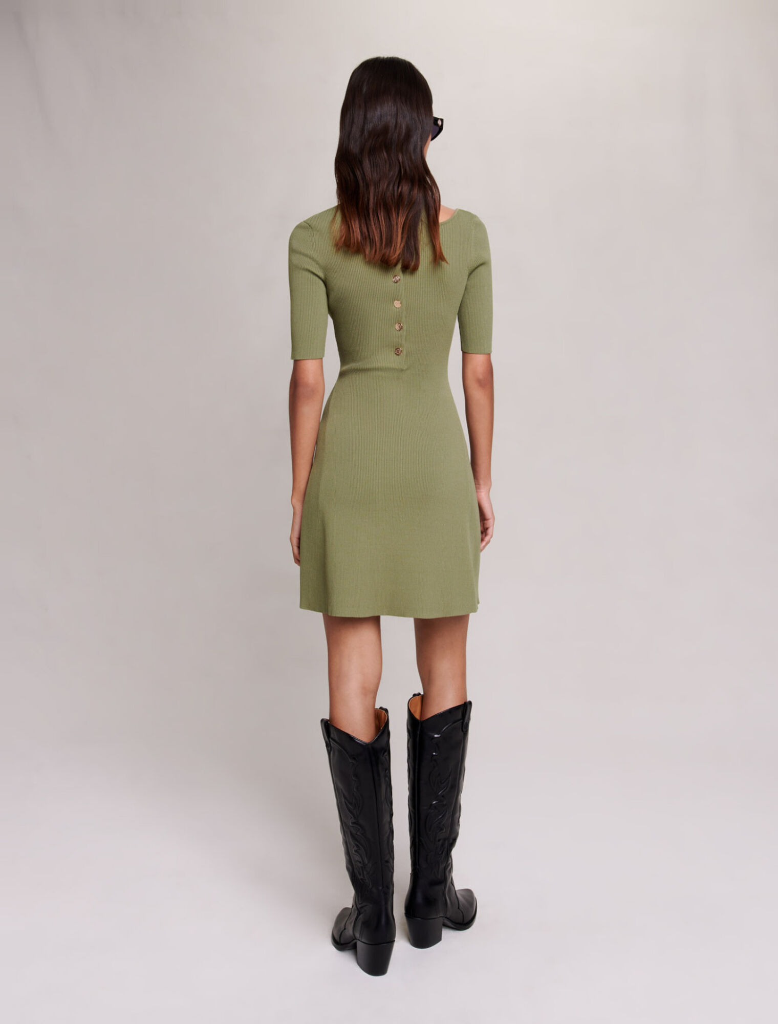 Vestido punto hombros descubiertos