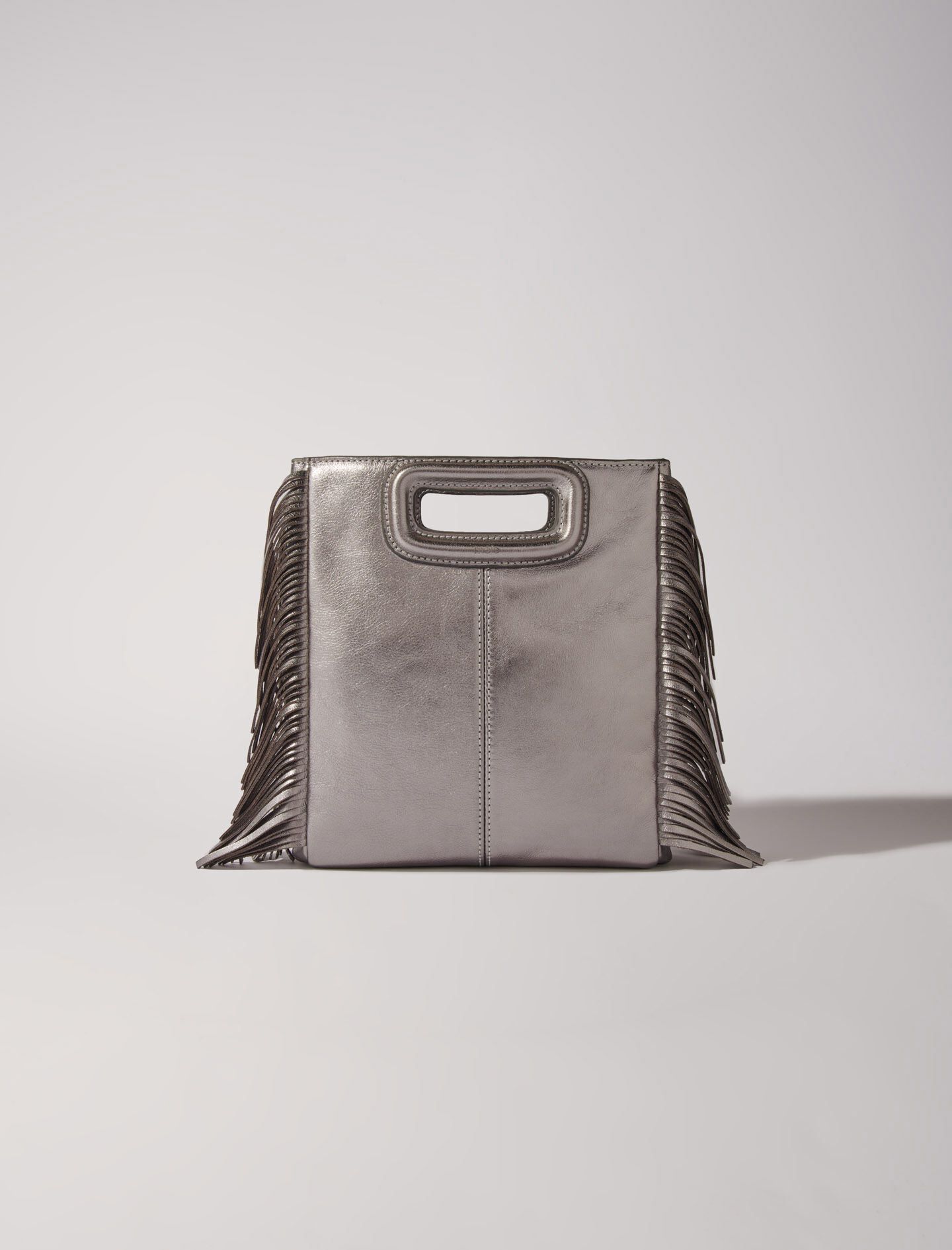 Bolso M de cuero gun metalizado Bolsos M Maje
